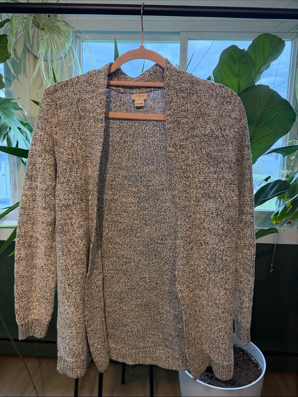J. Crew Marled Gray Open Cardigan